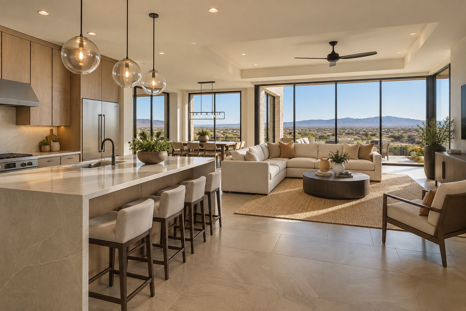 A bright Las Vegas home interior, illustrative